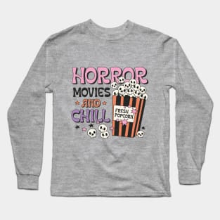 Horror Movies and Chill Retro Vibes Long Sleeve T-Shirt